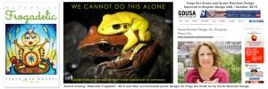 Naturally Frogadelic award winning poster, frog conservation poster, susan newman featured in GD USA