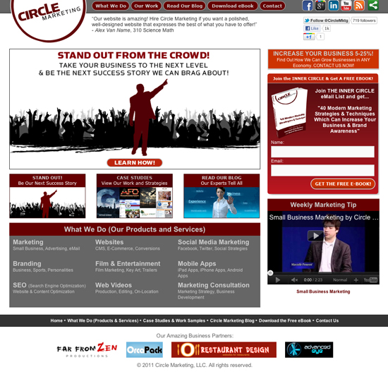 Circle Marketing website snapshot