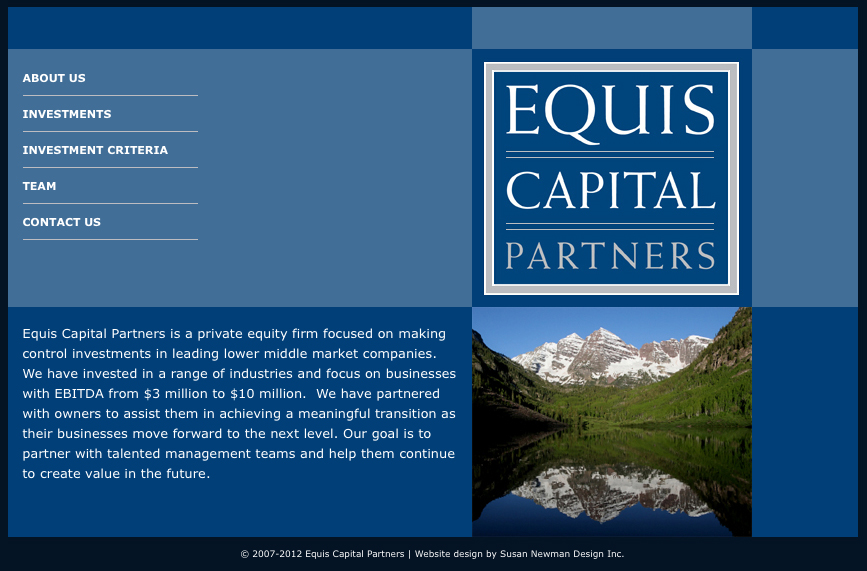 equis capital partners - old website design