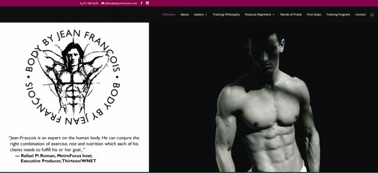 Body by Jean-Francois website design by Susan Newman of Jersey City