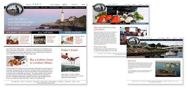 Kennebunkport Lobster Company - website designs