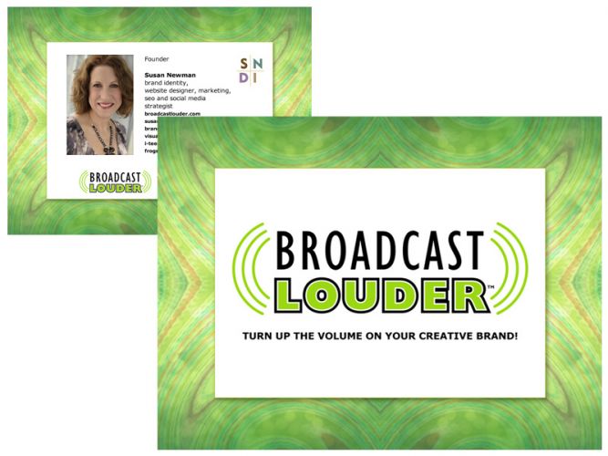 Powerpoint design for Broadcast Louder webinar series hosted by Susan Newman