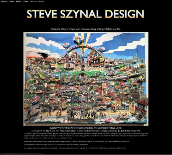 Steve Szynal website - design and development by Susan Newman Design