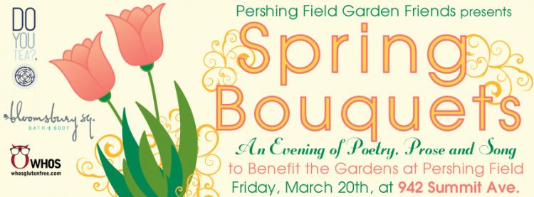 Spring Bouquets Fundraiser for Pershing Field Garden Friends, Poster design by Susan Newman