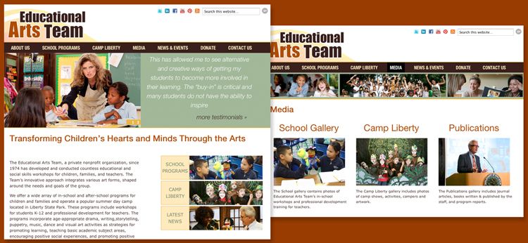 Educational Arts Team - Responsive Wordpress website design