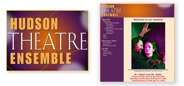 Hudson Theatre Ensemble Branding, web design and theater poster design