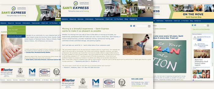 New responsive Website for Santi Express Moving and Storage by Susan Newman Design