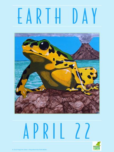 Frog poster for Earth Day - Illustrated by Frank Beifus