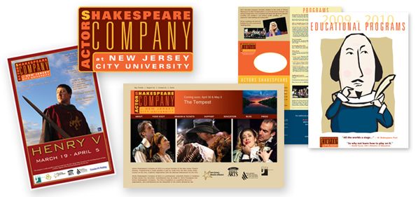 Actors Shakespeare Company at NJ - rebranding web and print marketing