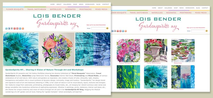 Lois Bender art - Gardenspirits NY - branding and web presence