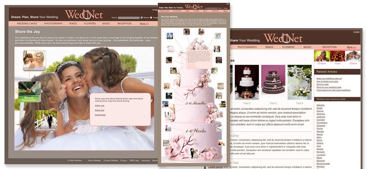 WedNet Wedding website design