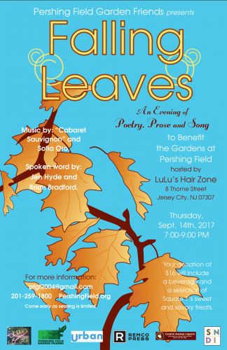 Falling Leaves 2017 for Pershing Field Garden Friends - Poster design by Susan Newman