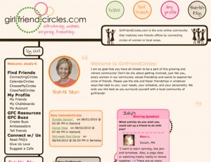 GirlFriend Circles website screenshot