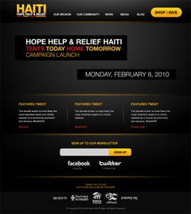 Hope Help & Relief Haiti website by Just Creative Design
