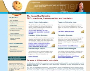 happy guy marketing website