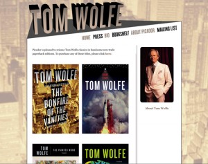 Tom Wolfe website design - branded authors