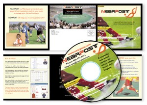 Nearpost Soccer CD package design and CD Face Design - Flash animation presentation design