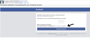 Facebook security alert