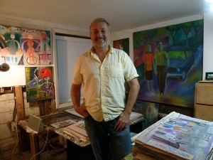Santiago Cohen in his Art Studio